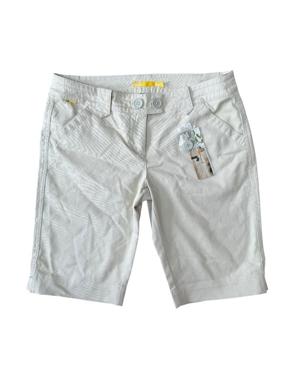 Lole WALK 2 Bermuda Shorts Women's Size 10 Cream 13" Inseam Stretch